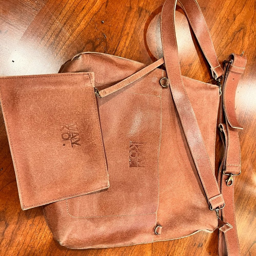 Mayko Leather Tote Bag/Fold Over Clutch